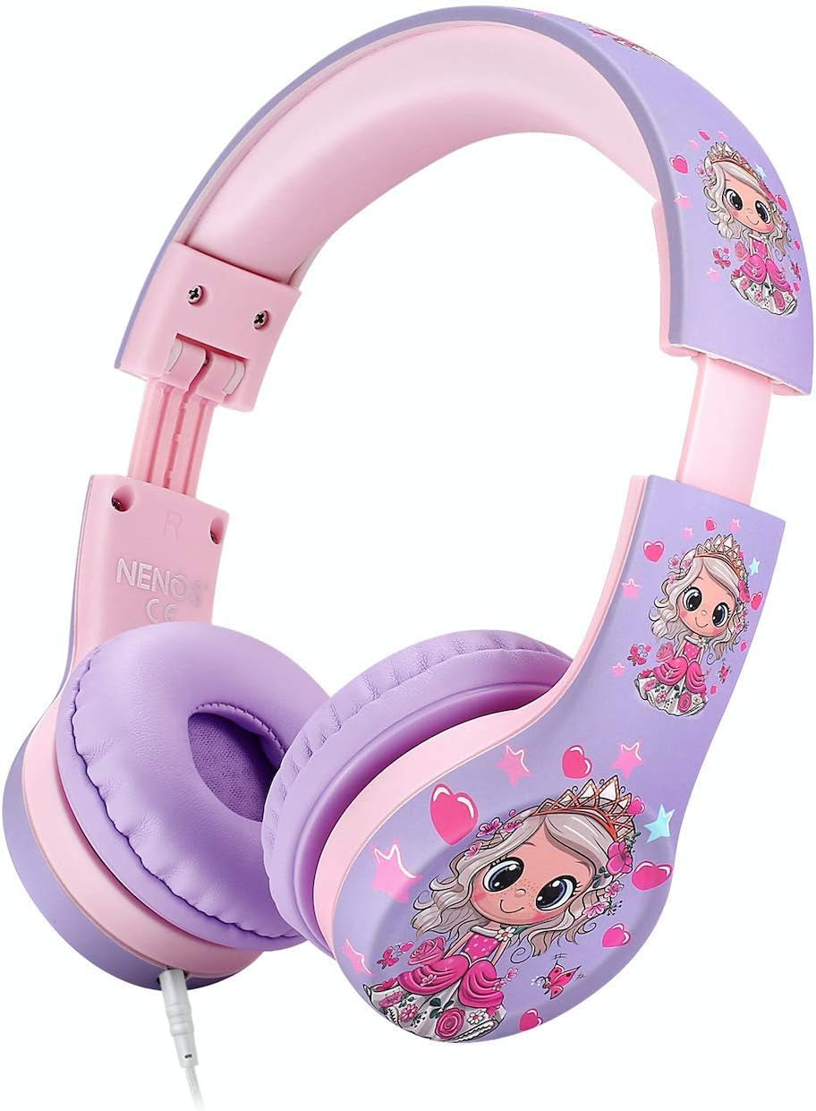 Kids Headphones Limited Volume Headphones for Kids Girls Children School Headphones Toddler Classroom over Head (Princess Girl)