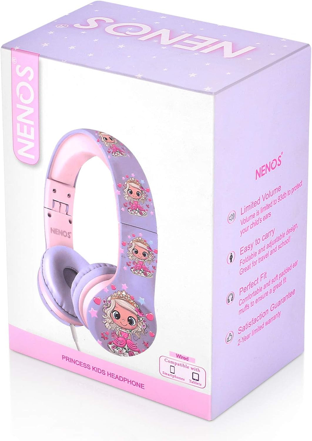 Kids Headphones Limited Volume Headphones for Kids Girls Children School Headphones Toddler Classroom over Head (Princess Girl)