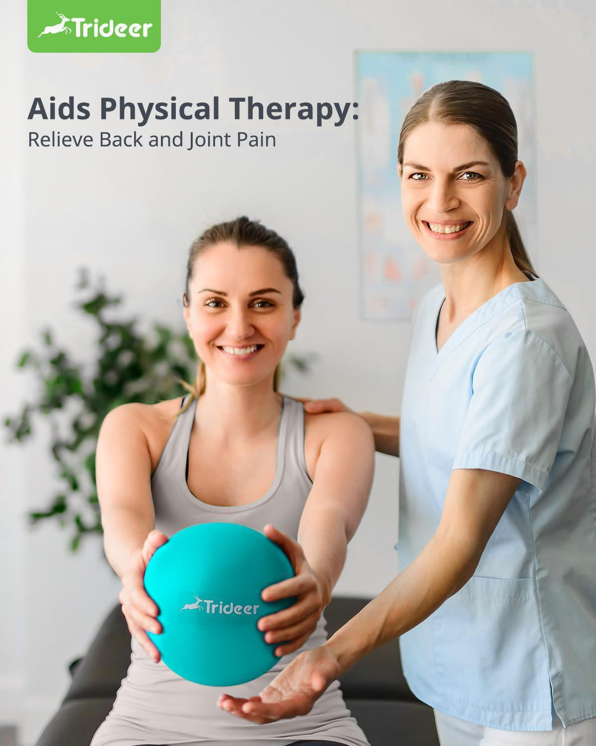 Trideer Pilates Ball 9 Inch Core Ball, Small Exercise Ball with Exercise Guide