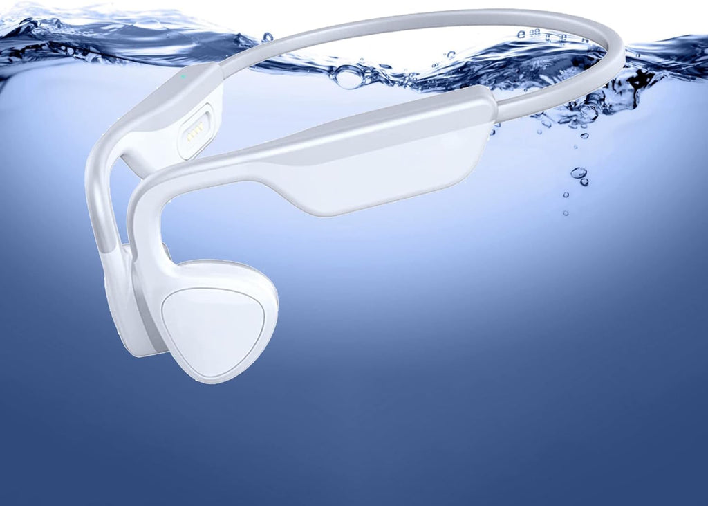 Bone Conduction Headphones IPX8 Waterproof Headphones for Swimming Bluetooth Open Ear Headphones with 8G Memory Wireless Headphones