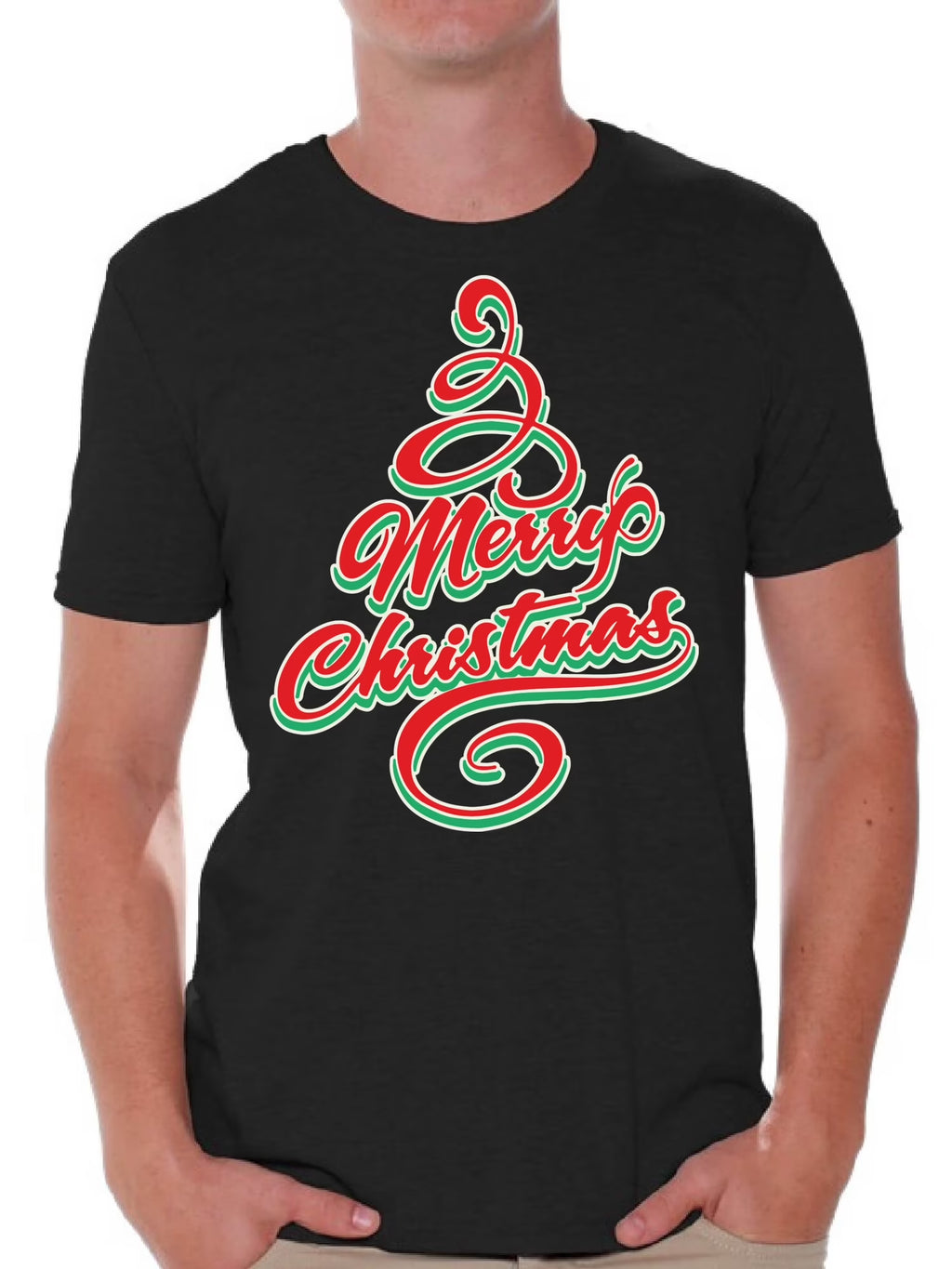 Merry Christmas Tree Graphic Tee Men'S