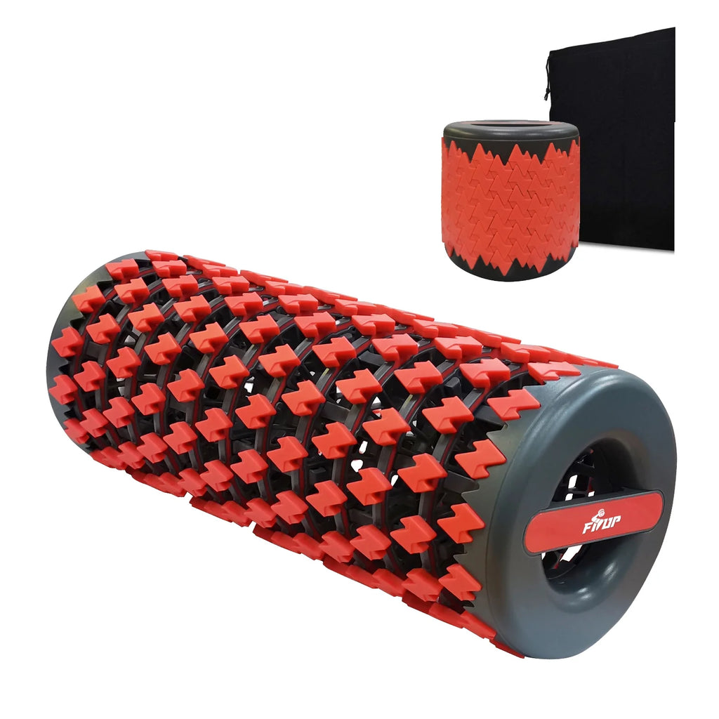 Retractable Exercise Foam Roller Muscle Therapy Massager Roller Exercise Equipment, Red