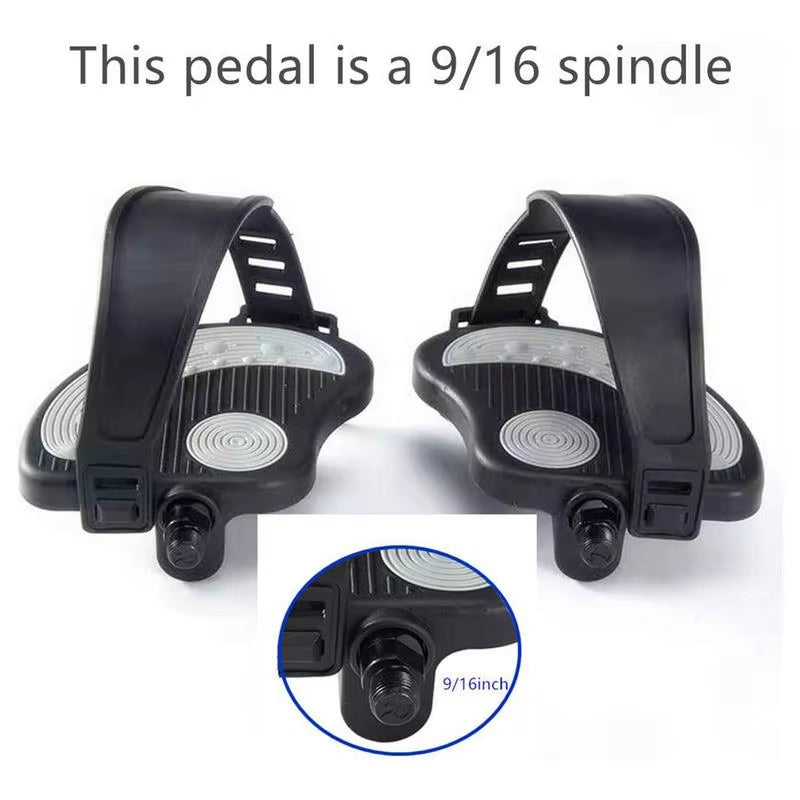 Exercise Bike Pedals Non-Slip Bike Pedals for Exercise Exercise Bike Pedals with Straps 1/2 for Spin Cycling Bike Indoor