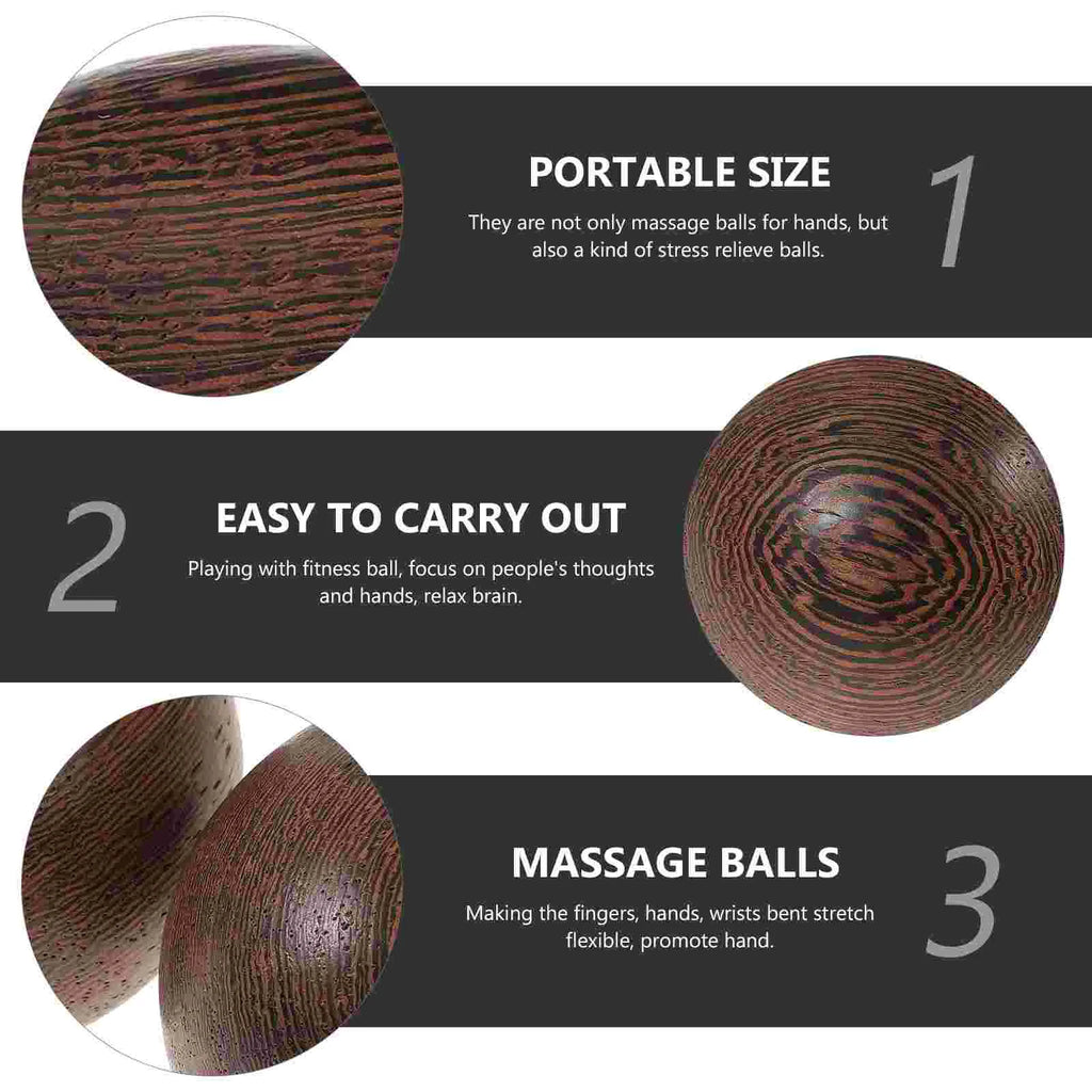 2Pcs Rosewood Hand Hand Exercise Balls Baoding Hand Exercise Balls Chinese Acupoint Hand Exercise Balls Adult Wrist Hand