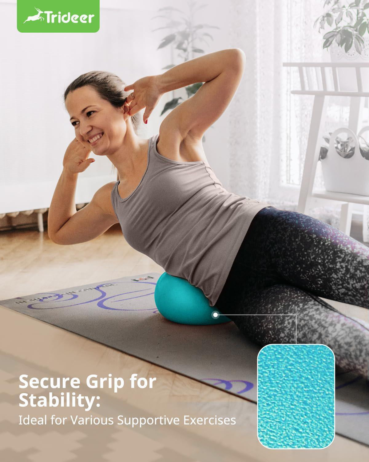 Trideer Pilates Ball 9 Inch Core Ball, Small Exercise Ball with Exercise Guide
