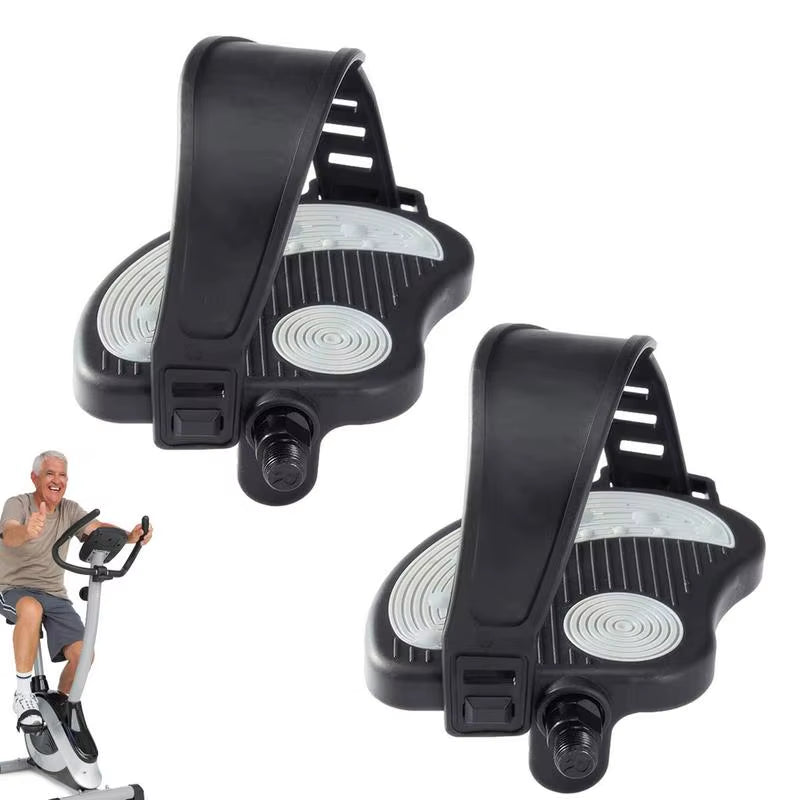 Exercise Bike Pedals Non-Slip Bike Pedals for Exercise Exercise Bike Pedals with Straps 1/2 for Spin Cycling Bike Indoor