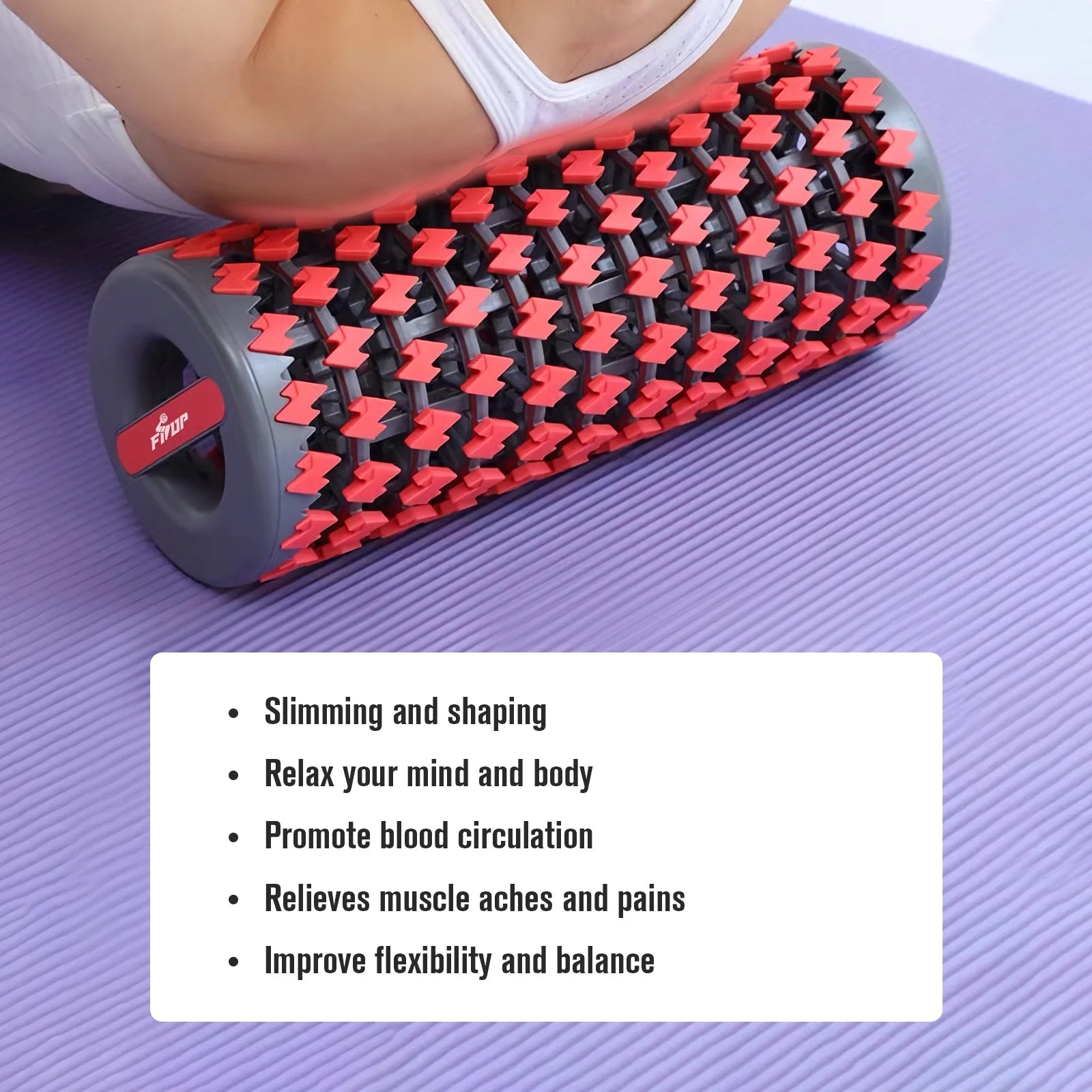 Retractable Exercise Foam Roller Muscle Therapy Massager Roller Exercise Equipment, Red