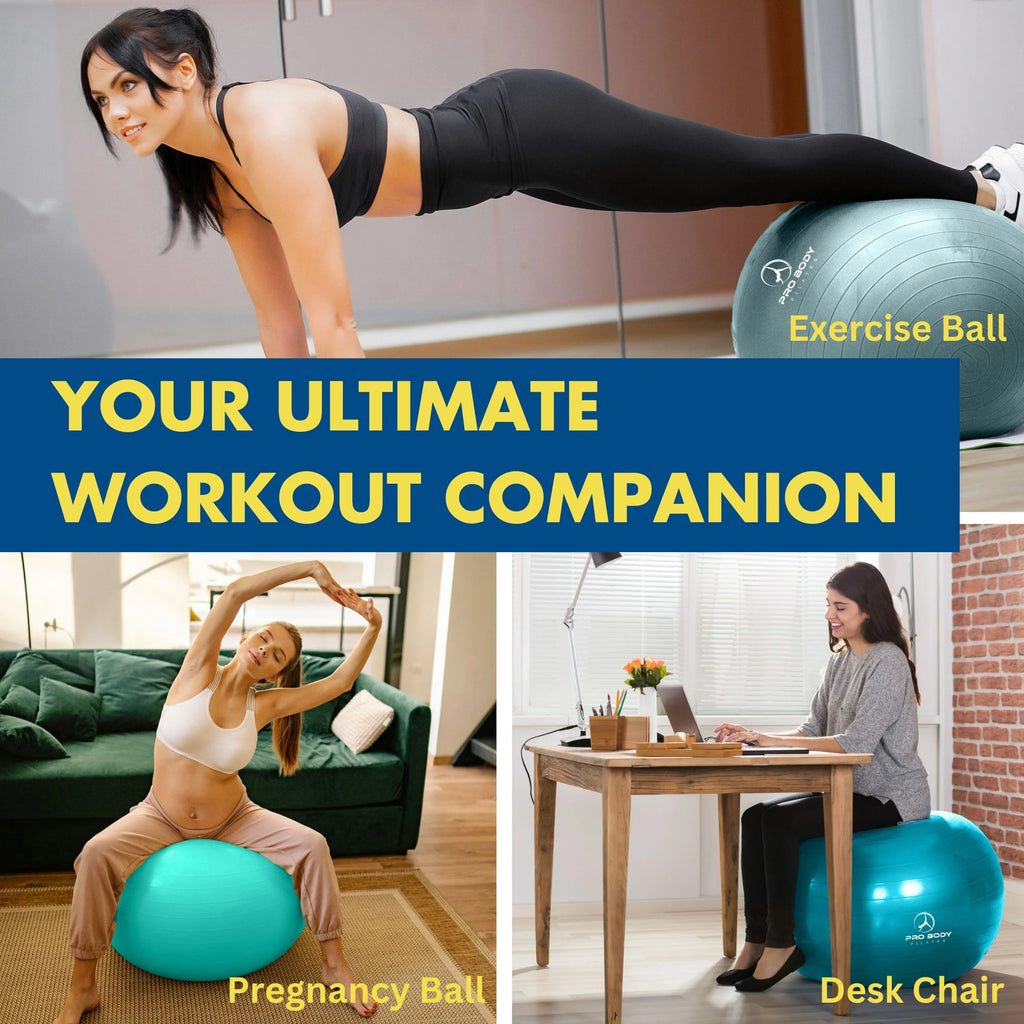 Ball Exercise Ball for Stability, Therapy Ball Workout Ball or Birthing Ball for Pregnancy (Lime, 65 Cm)