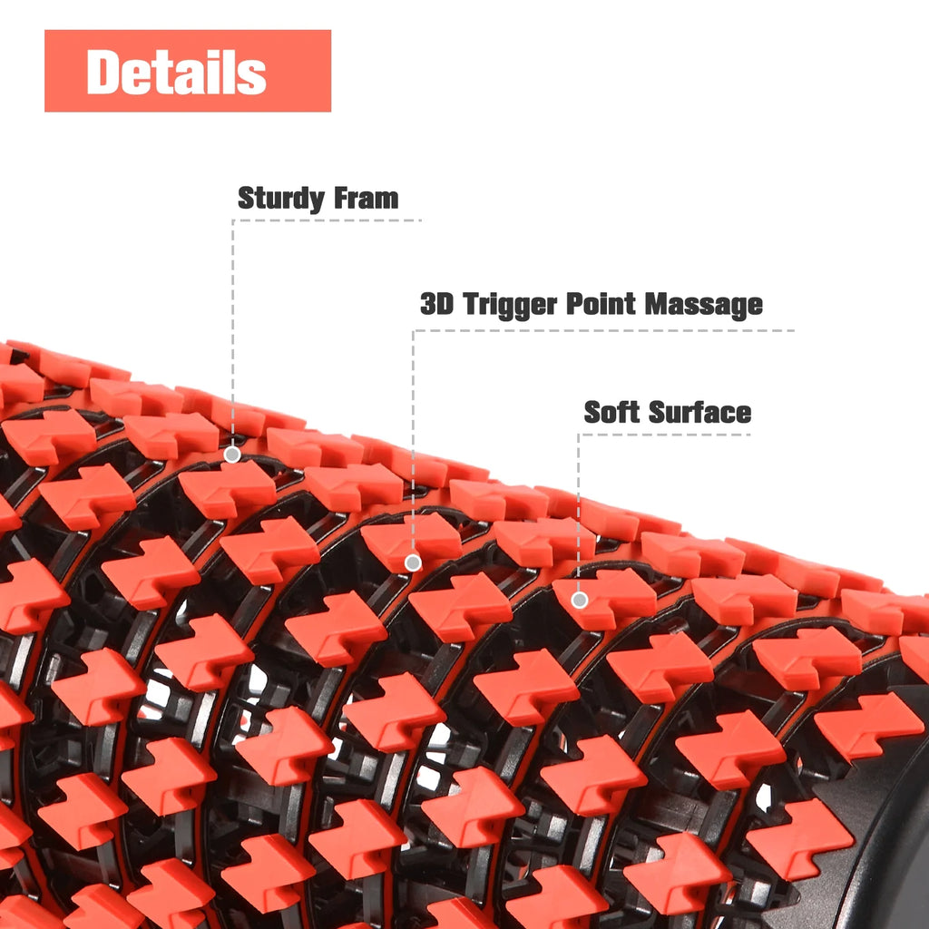 Retractable Exercise Foam Roller Muscle Therapy Massager Roller Exercise Equipment, Red