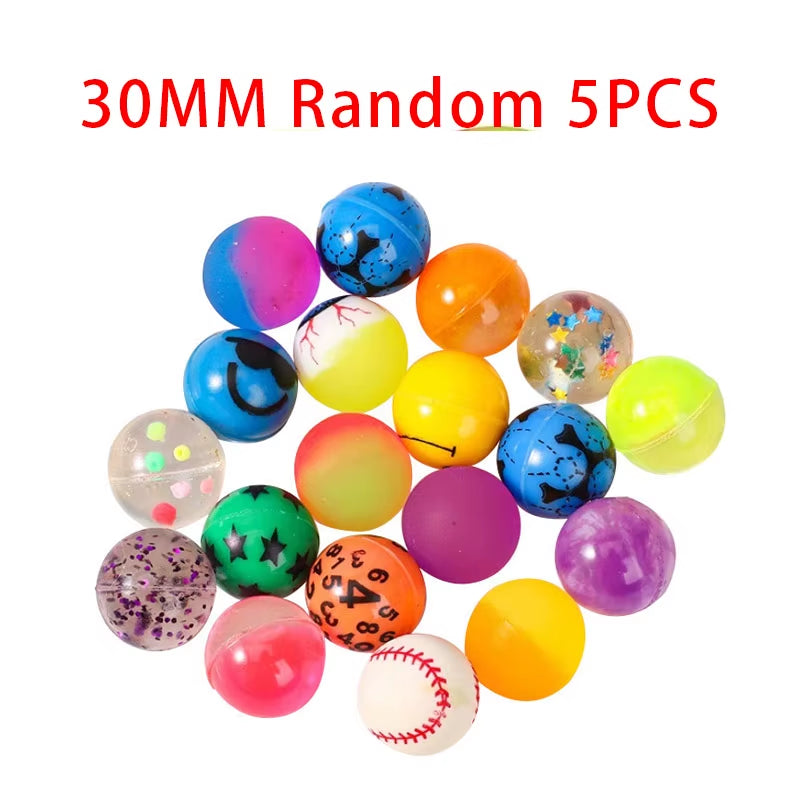 Elastic Ball Candy Color Rubber Jump Ball Dual Color Matte Solid Elastic Ball Rainbow Colorful Floating Water Ball Fun Ball Toy