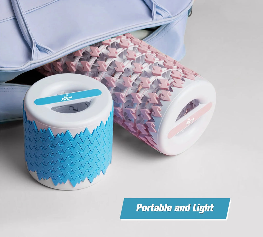 Retractable Exercise Foam Roller Muscle Therapy Massager Roller Exercise Equipment, Red