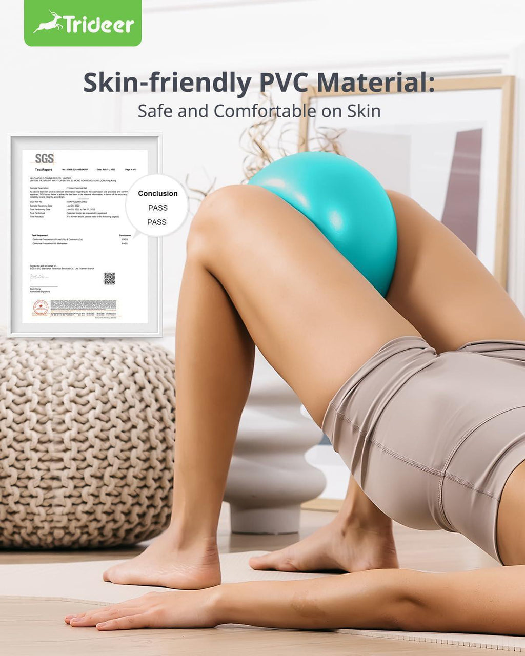 Trideer Pilates Ball 9 Inch Core Ball, Small Exercise Ball with Exercise Guide